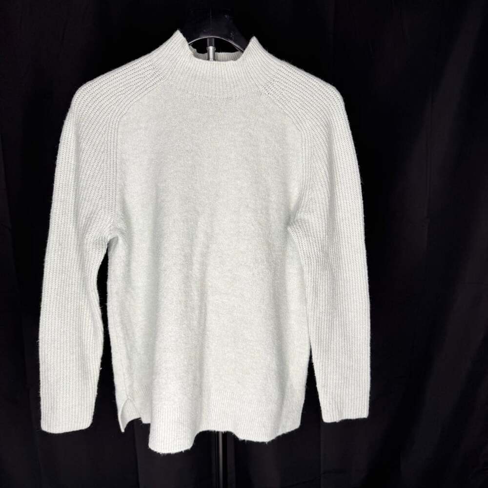 Banana Republic Mock Neck Sweater Petite M Light Green Wool Blend
